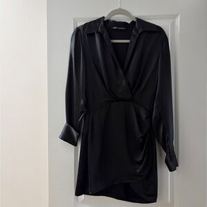 Zara Black Satin Dress